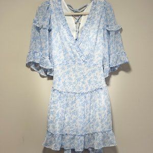 Blue and White Floral Dress